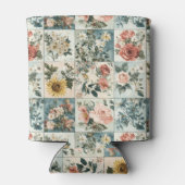 Bloemen Patchwork Style Design Blikjeskoeler (Achterkant)