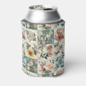 Bloemen Patchwork Style Design Blikjeskoeler (Blikje Achterkant)