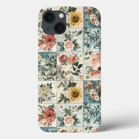 Bloemen Patchwork Style Design Case-Mate iPhone Case (Achterkant)