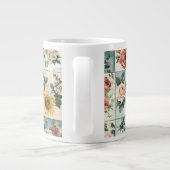  Bloemen Patchwork Style Design Grote Koffiekop (Achterkant)