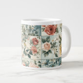  Bloemen Patchwork Style Design Grote Koffiekop (Voorkant rechts)