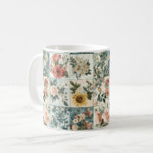 Bloemen Patchwork Style Design Koffiemok (Voorkant links)