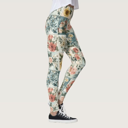  Bloemen Patchwork Style Design Leggings (Rechts)