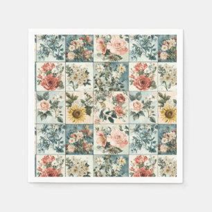 Bloemen Patchwork Style Design Servet
