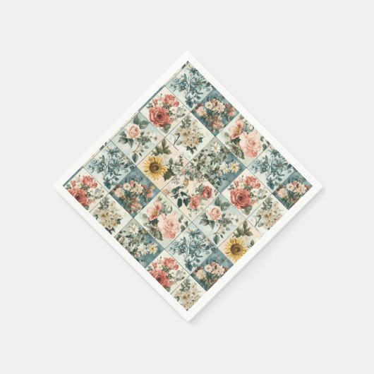 Bloemen Patchwork Style Design Servet (Hoek)