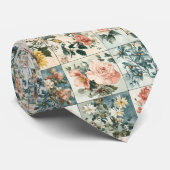 Bloemen Patchwork Style Design Stropdas (Opgerold)