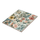 Bloemen Patchwork Style Design Tegeltje (Zijkant)