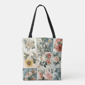 Bloemen Patchwork Style Design Tote Bag (Achterkant)