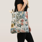 Bloemen Patchwork Style Design Tote Bag (Dichtbij)
