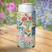 Bloemen Patchwork Tuinbloemen Patroon  Seltzer Blikjeskoeler