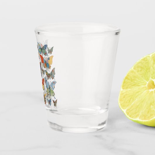 Bloemen Patchwork Vlinders Shot Glas (Rechts)
