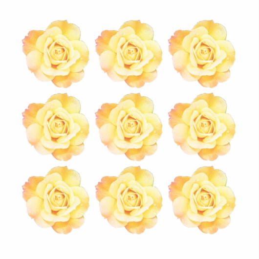 Bloemen Patronen Geel Rose Kleurrijke Bright Ombre Sticker (Voorkant)