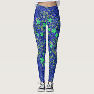 Bloemen patroon 08.b Dblue BG Leggings