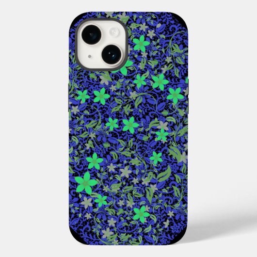 Bloemen patroon 08.b Zwart BG Case-Mate iPhone Case (Achterkant)