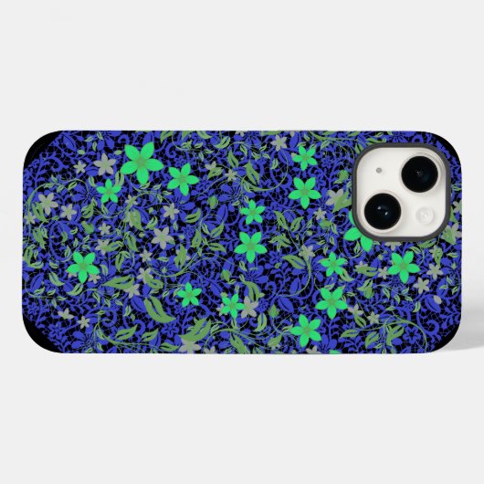 Bloemen patroon 08.b Zwart BG Case-Mate iPhone Case (Achterkant (horizontaal))