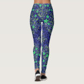 Bloemen patroon 08.b Zwart BG Leggings (Achterkant)