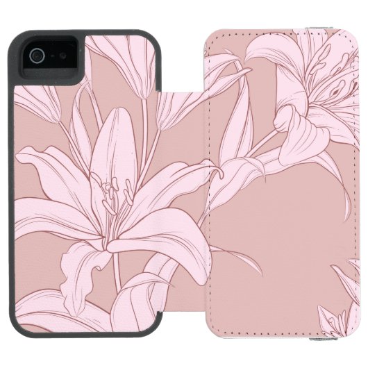 Bloemen Patroon 11 Incipio iPhone Portemonnee Hoesje (Agenda Open)