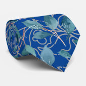 Bloemen patroon 21.w Blauw BG Stropdas (Opgerold)