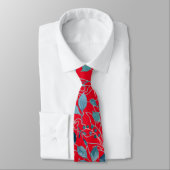 Bloemen patroon 21.w Rood BG Stropdas (Gebonden)