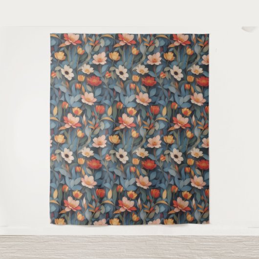 Bloemen Patroon 4 Tapestry Wandkleed (Voorkant)