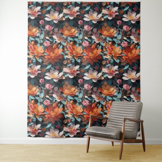 Bloemen Patroon 5 Tapijt Wandkleed (In situ)