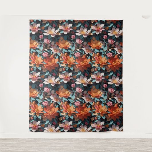 Bloemen Patroon 5 Tapijt Wandkleed (Voorkant)