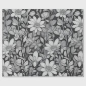 Bloemen patroon 7 Mono | Inpakpapier (Vlak)