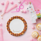 Bloemen Patroon Aarde Toned Papieren Bordje (Feest)