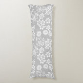 Bloemen patroon.b L Grijs BG Lichaamskussen (Voorkant Verticaal)