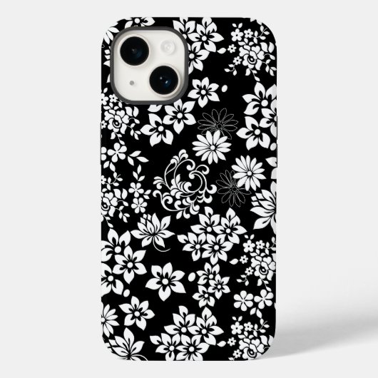 Bloemen patroon.b Zwart BG Case-Mate iPhone Case (Achterkant)