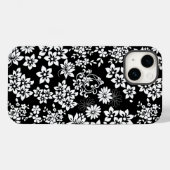 Bloemen patroon.b Zwart BG Case-Mate iPhone Case (Achterkant (horizontaal))