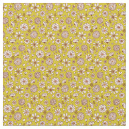 Bloemen patroon gele achtergrond Stof