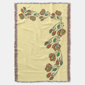 Bloemen  Patroon Geweven Gooi Deken – Boho (Voorkant Verticaal)