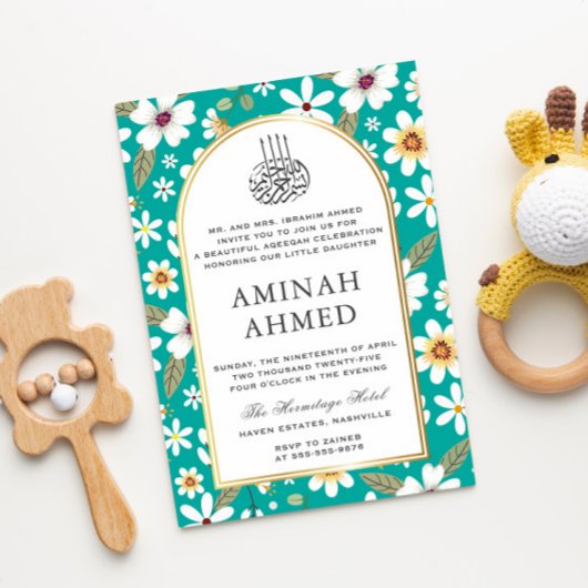 Bloemen Patroon Groen Islamitisch Aqiqa Aqeeqa Bab Kaart