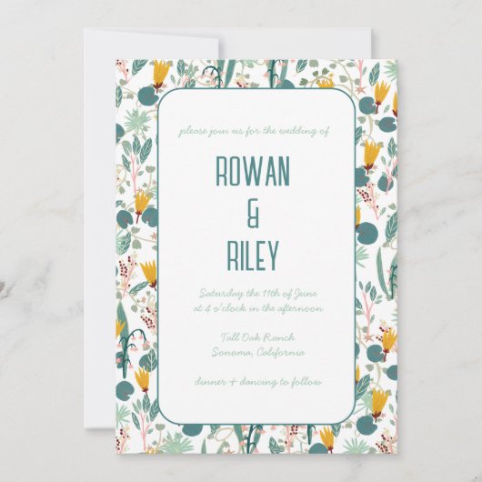 Bloemen Patroon handgemaakte Spring Garden Chique Kaart (Voorkant)