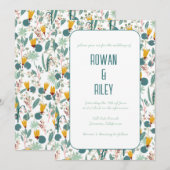 Bloemen Patroon handgemaakte Spring Garden Chique Kaart (Voorkant / Achterkant)