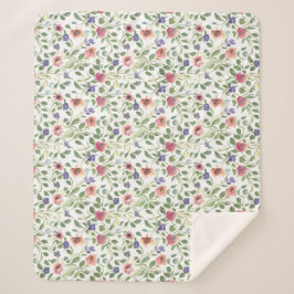 Bloemen patroon Heliotrope bloemen Sherpa Deken