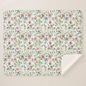 Bloemen patroon Heliotrope bloemen Sherpa Deken (Voorkant (horizontaal))