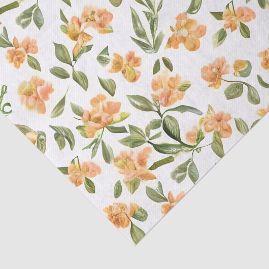 Bloemen Patroon Honeysuckle Flowers Tissuepapier (Detail)