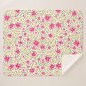 Bloemen Patroon Impatiens Bloemen Sherpa Deken (Voorkant (horizontaal))