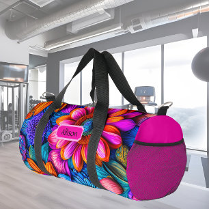 Bloemen patroon in boho stijl, aangepast plunjezak