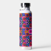 Bloemen patroon in boho stijl, aangepast waterfles (Rechts)