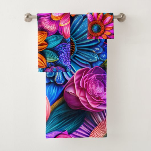 Bloemen patroon in boho stijl bad handdoek (Insitu)