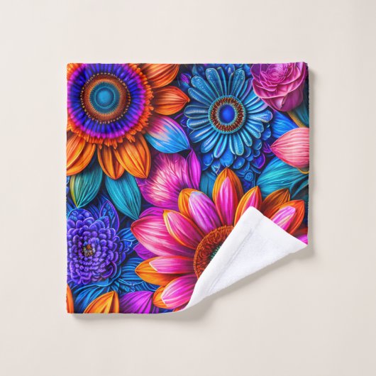 Bloemen patroon in boho stijl bad handdoek (Wasdoekje)