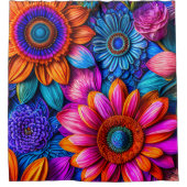 Bloemen patroon in boho stijl douchegordijn (Voorkant)