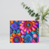 Bloemen patroon in boho stijl - elke gelegenheid briefkaart (Staand voorkant)