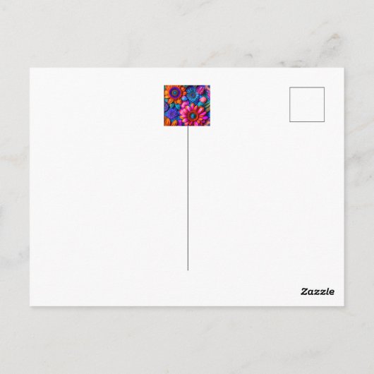 Bloemen patroon in boho stijl - elke gelegenheid briefkaart (Achterkant)