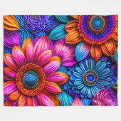 Bloemen patroon in boho stijl fleece deken (Voorkant (Horizontaal))