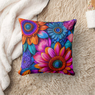 Bloemen patroon in boho stijl kussen