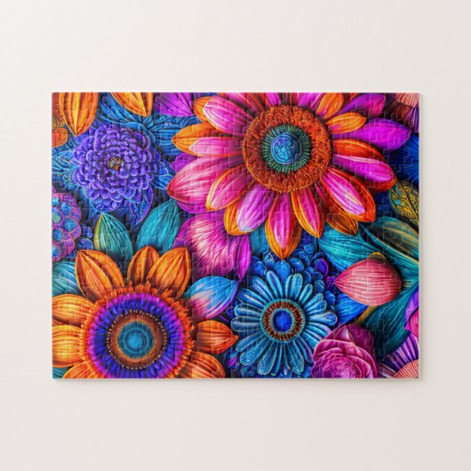 Bloemen patroon in boho stijl - legpuzzel (Horizontaal)